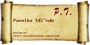 Pavelka Tünde névjegykártya